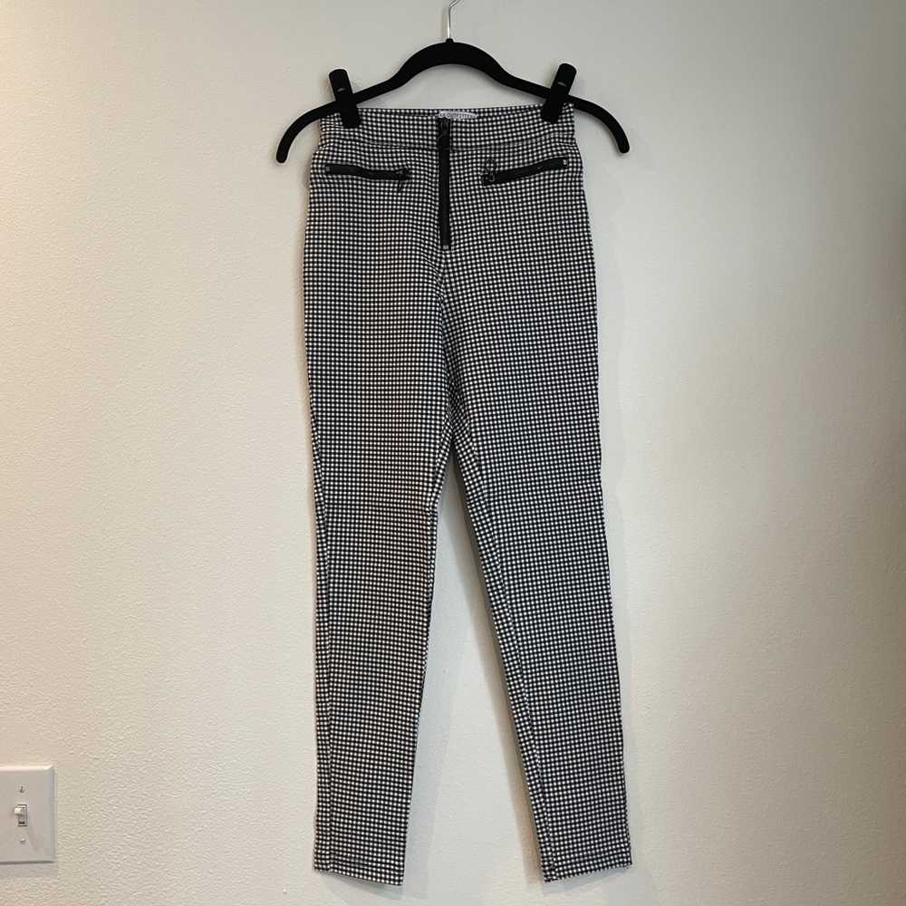 UO Black/White Plaid Pants